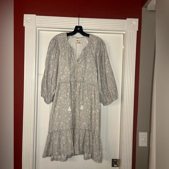 Harper Sage Terrace Floral Puff Sleeve Mini Dress. EUC Size M. - Picture 3 of 7